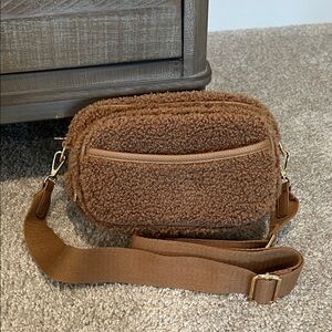 Laundry by Shelli Segal Brown Sherpa Crossbody Bag